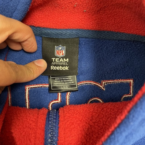 vintage New york Giants sweatshirt mens large 2000 y2k NFL 1/4 zip - Picture 5 of 10